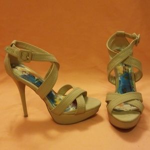 Ann Michelle Nude Strappy Heels